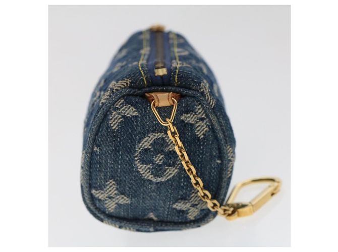 LOUIS VUITTON Monogram Denim Trousse Speedy Pochette Bleu M95082 Auth LV 49707A - vue 4