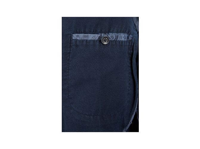 Autre Marque Blazer Altea in cotone e lino blu - vista 3