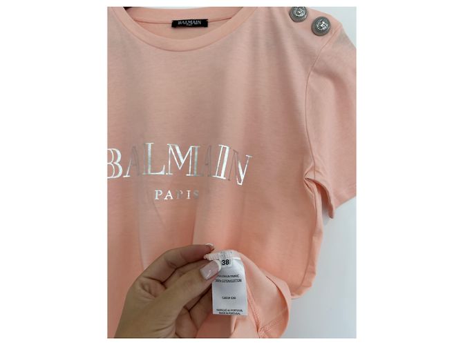 Top Balmain de algodón rosa talla 38 - vista 2