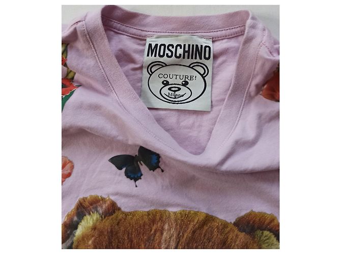 Camiseta Moschino de algodón rosa estampada - vista 3