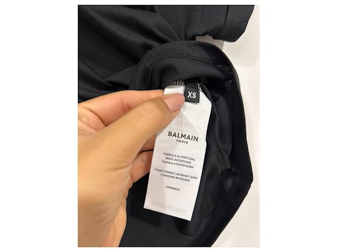 Top Balmain in cotone nero - vista 2