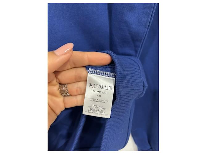 Jersey Balmain de algodón azul marino Azul oscuro - vista 2