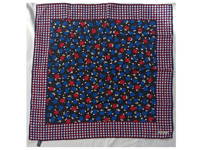 Givenchy Seidenschal Schwarz Rot Blau Beige - Ansicht 2