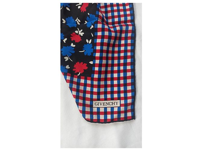 Givenchy Seidenschal Schwarz Rot Blau Beige - Ansicht 4