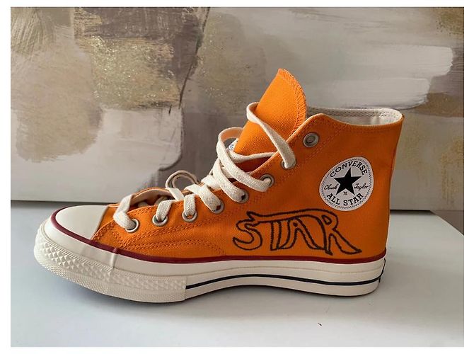 Converse Chuck 70 HI Sneaker Orange Stoff - Ansicht 3