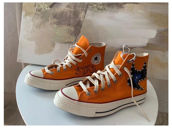 Converse Chuck 70 HI Sneaker Orange Stoff - Ansicht 7