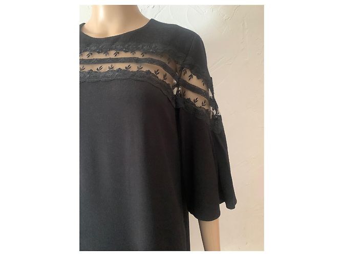Sandro Kleid schwarz aus Viskose - Ansicht 10