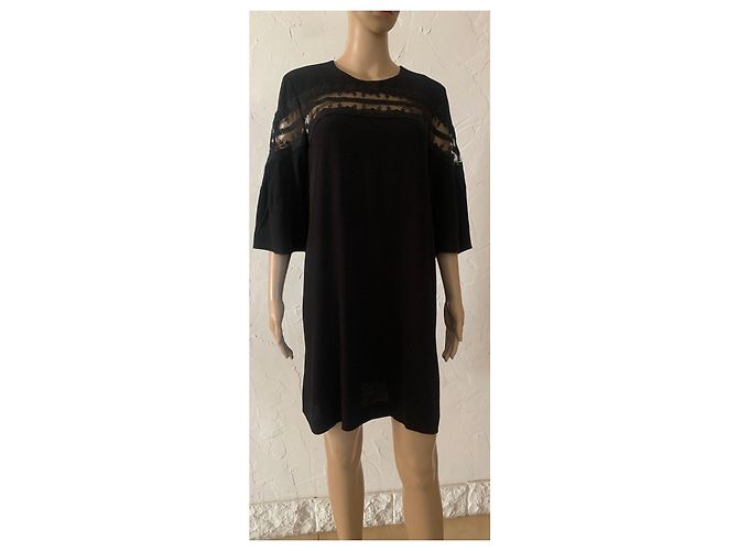 Sandro Kleid schwarz aus Viskose - Ansicht 2
