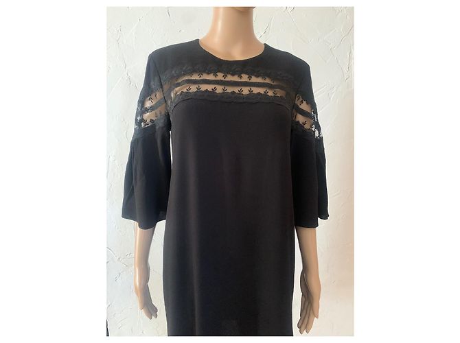 Sandro Kleid schwarz aus Viskose - Ansicht 6