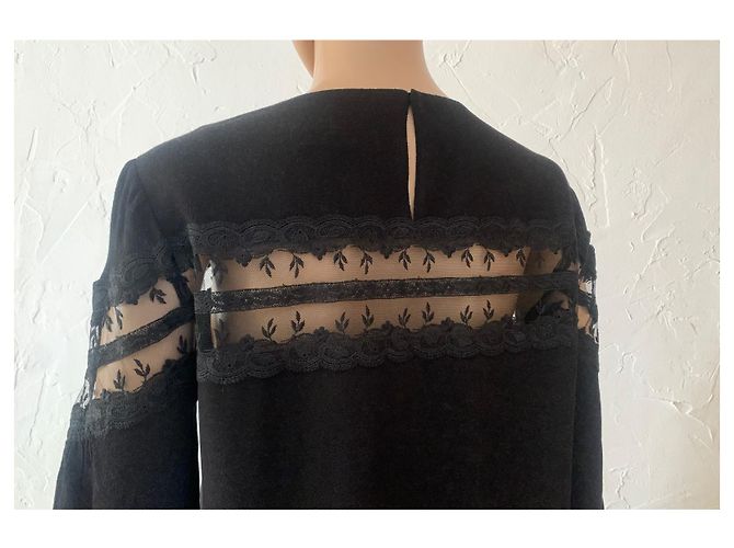 Sandro Kleid schwarz aus Viskose - Ansicht 8