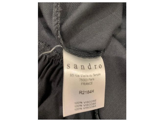 Sandro Kleid grau aus Viskose 3/4 Ärmel - Ansicht 10
