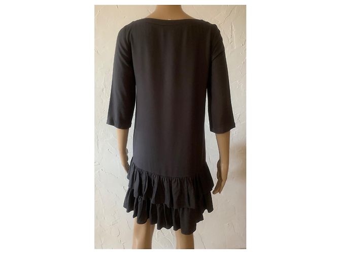 Sandro Kleid grau aus Viskose 3/4 Ärmel - Ansicht 7