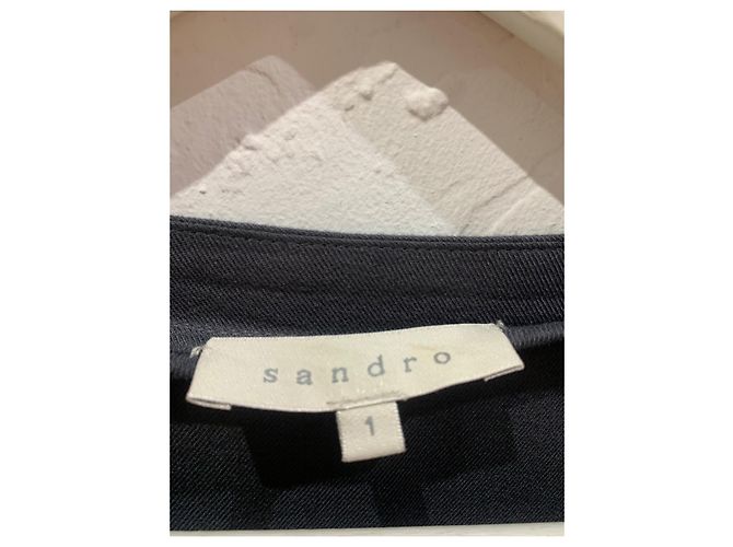 Sandro Kleid grau aus Viskose 3/4 Ärmel - Ansicht 9