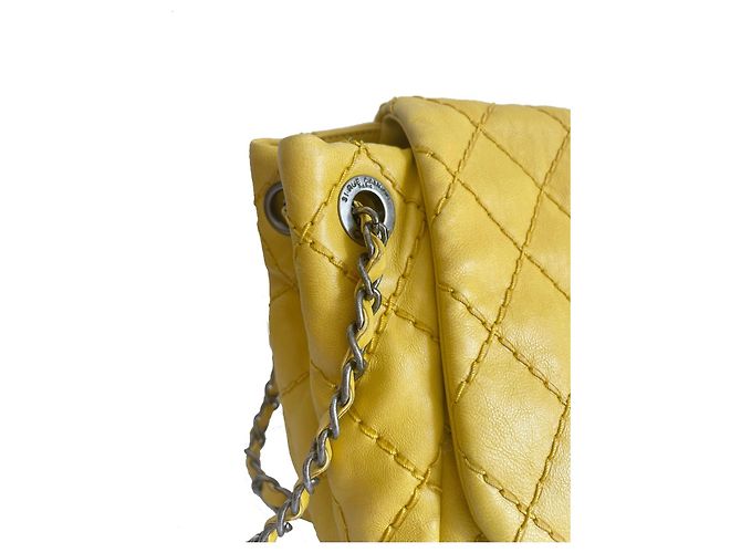 Borsa Chanel Flap in pelle gialla Giallo - vista 6