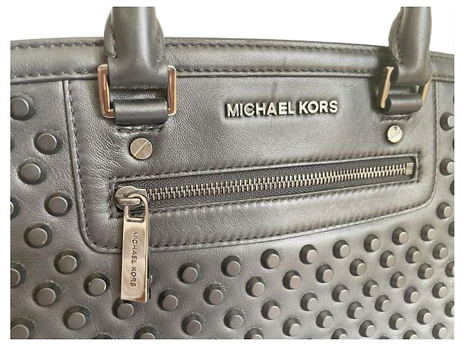 Borsa a mano Michael Kors Selma Zip Studio in pelle nera Nero - vista 5