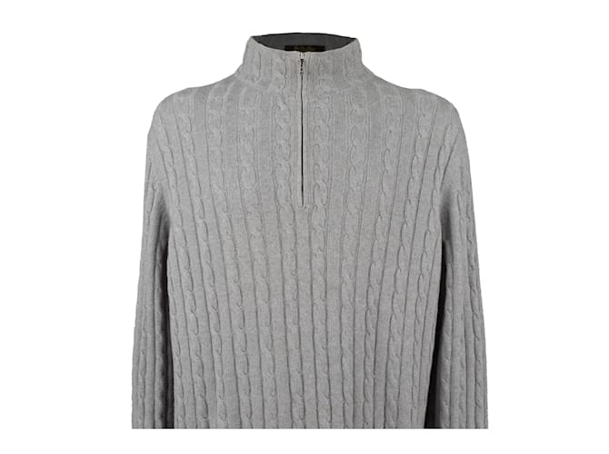 Loro Piana Treccia Mezzocollo Pullover Grau - Ansicht 3