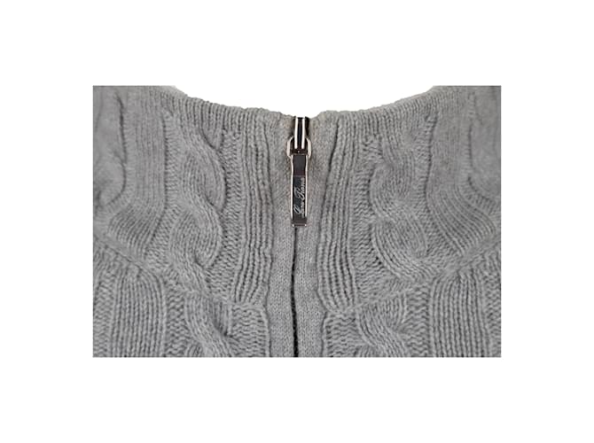 Loro Piana Treccia Mezzocollo Pullover Grau - Ansicht 5