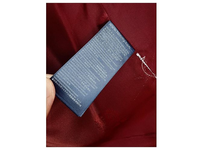 Tommy Hilfiger Giacca Lunga con Stemma Ricamato Rossa Bordò - vista 10
