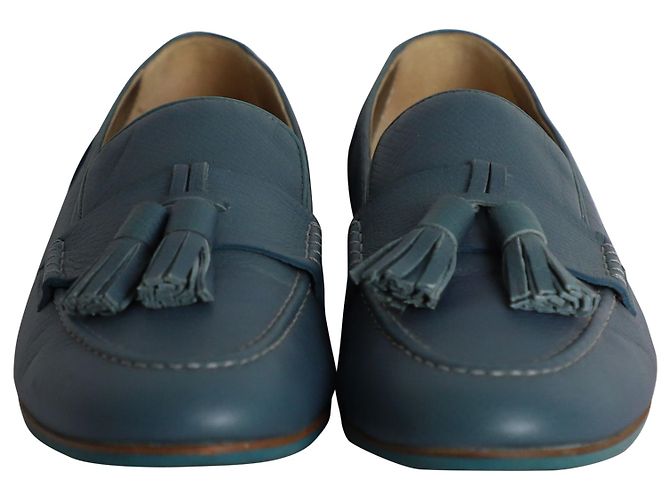 Mocassini con Nappe Lanvin in Pelle Blu - vista 2