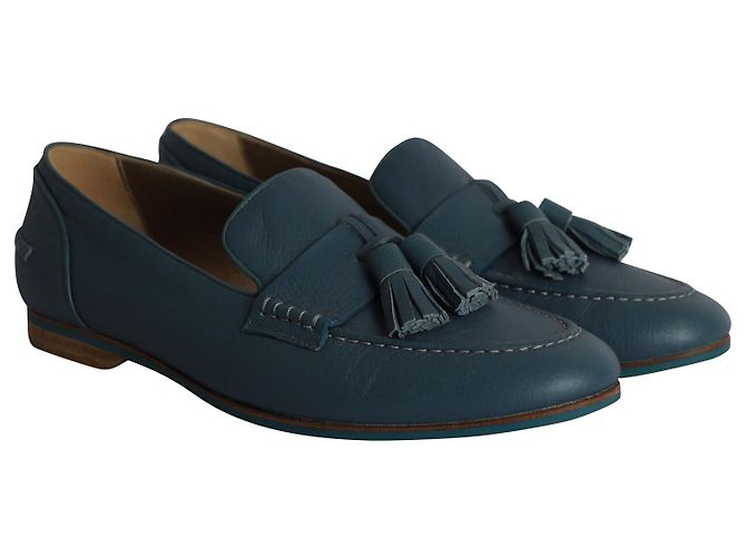 Mocassini con Nappe Lanvin in Pelle Blu - vista 3
