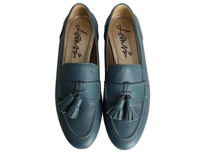 Mocassini con Nappe Lanvin in Pelle Blu - vista 5