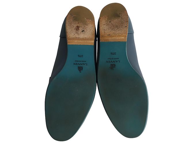 Mocassini con Nappe Lanvin in Pelle Blu - vista 6