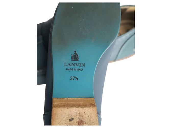Mocassini con Nappe Lanvin in Pelle Blu - vista 7