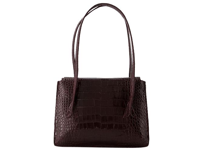 Borsa a tracolla Le J - Rouje - Pelle - Coccodrillo Bordeaux - vista 3
