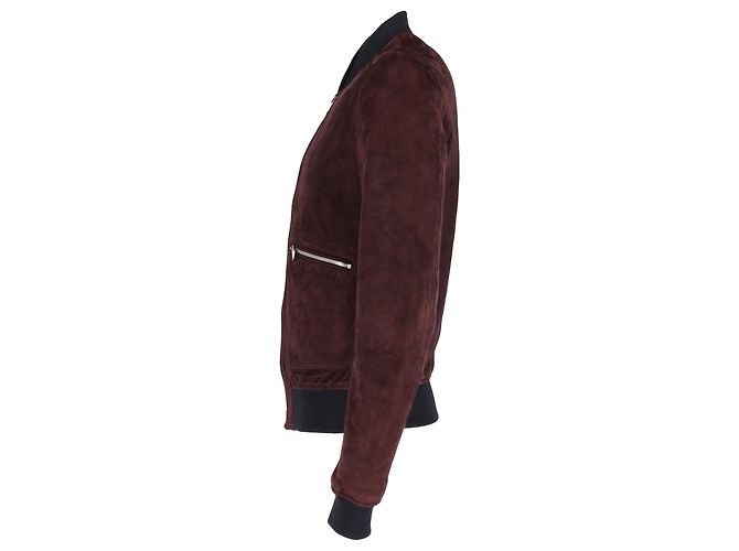Dolce & Gabbana Zip Bomberjacke aus kastanienbraunem Wildleder - Ansicht 2