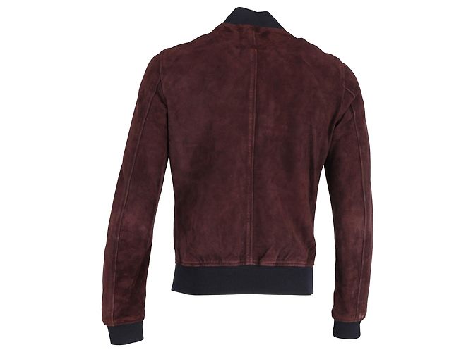 Dolce & Gabbana Zip Bomberjacke aus kastanienbraunem Wildleder - Ansicht 3