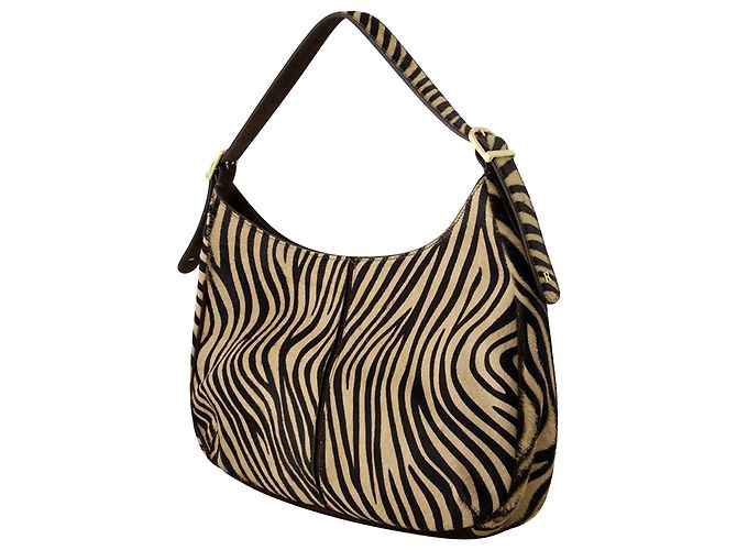Borsa Hobo Grande - Rouje - Pelle - Zebra Beige - vista 2