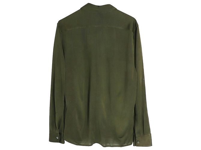 Camicia button-down Tom Ford in viscosa verde - vista 2