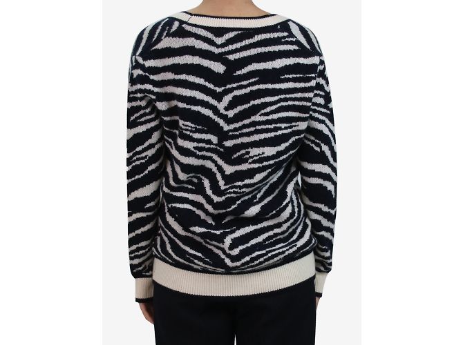 Autre Marque Blauer Cardigan mit Zebramuster – Größe S - Ansicht 2