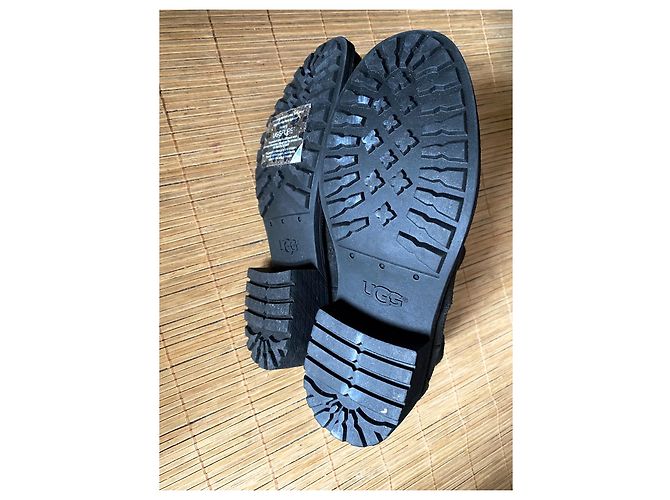 Neue UGG-Lederstiefel mit Fellfutter Schwarz - Ansicht 3