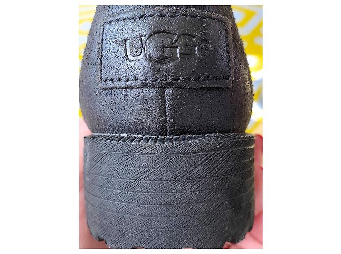 Neue UGG-Lederstiefel mit Fellfutter Schwarz - Ansicht 6