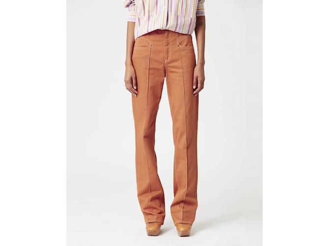 Jeans ISABEL MARANT T.FR 36 Algodón Naranja - vista 2