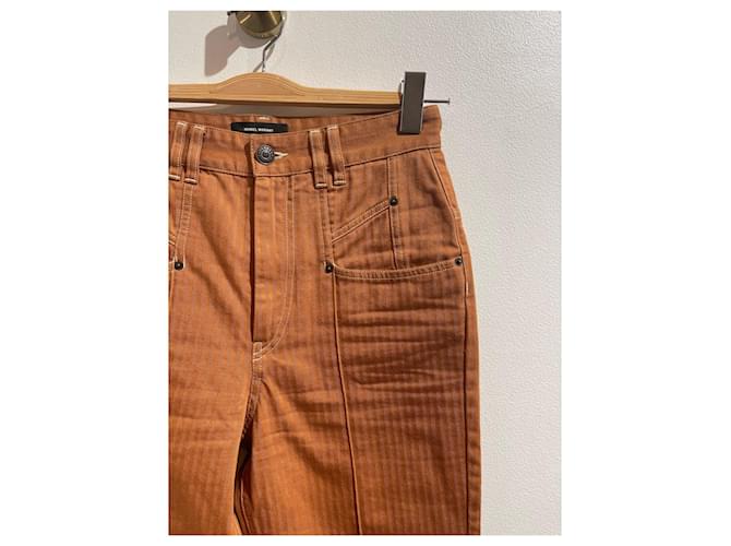 Jeans ISABEL MARANT T.FR 36 Algodón Naranja - vista 4