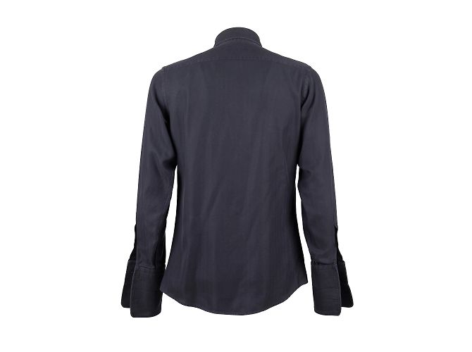 Camisa Gucci de algodón gris con patrón de espiga - vista 2