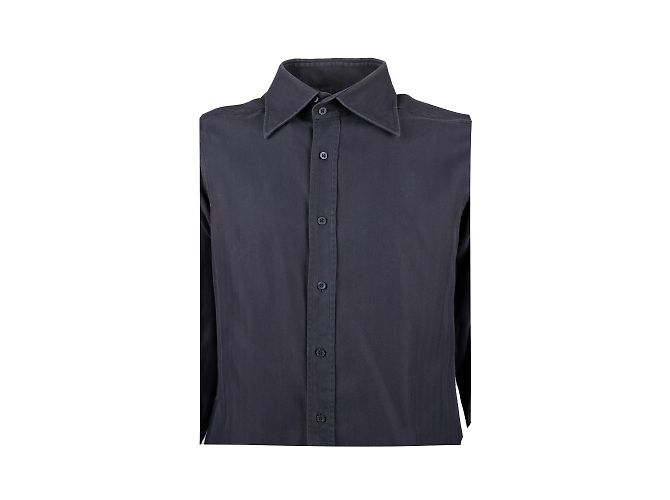 Camisa Gucci de algodón gris con patrón de espiga - vista 3