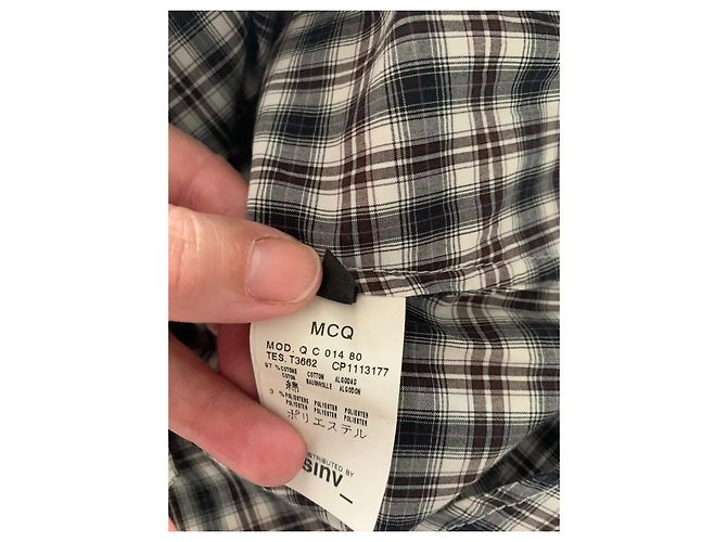 Chemise Alexander McQueen à carreaux manches longues coton 42 IT Multicolore - vue 6