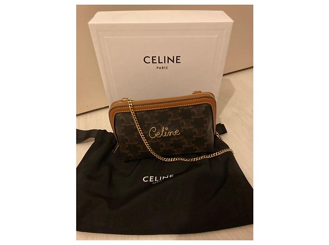 Pochette Céline in pelle nera Nero - vista 2