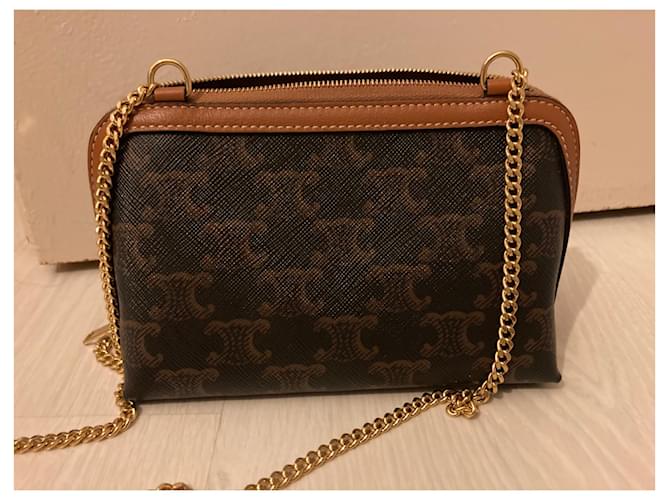 Pochette Céline in pelle nera Nero - vista 3