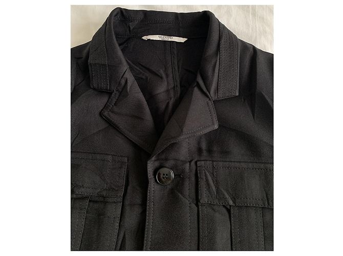 Valentino Black Technical Polyester Sahariana Jacket - view 11