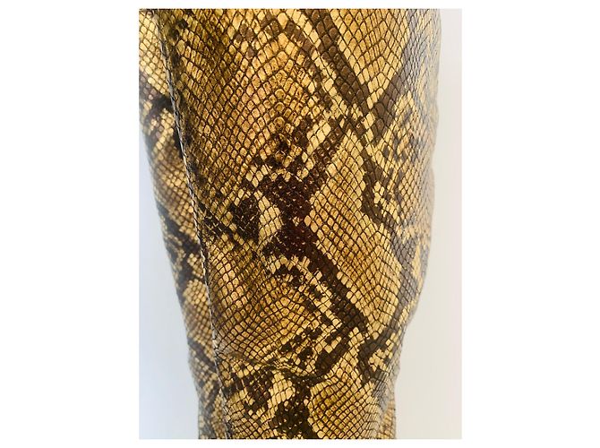 Giuseppe Zanotti Overknee-Stiefel / goldene Python-Stiefel  37 - Ansicht 4