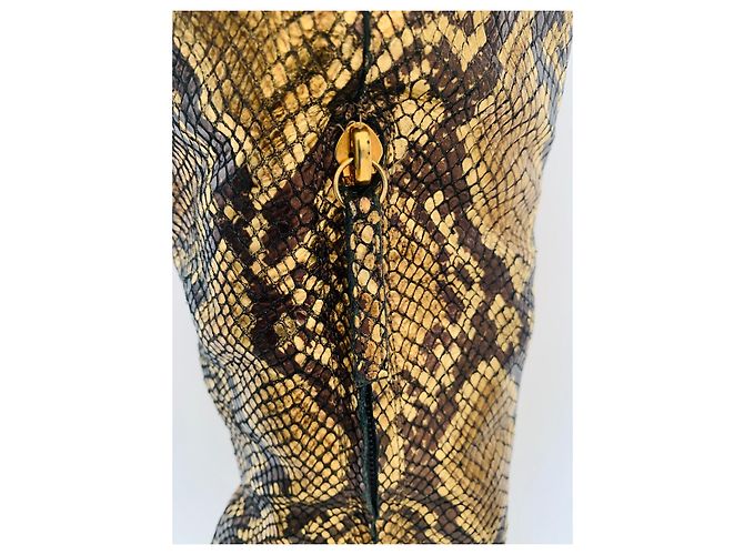 Giuseppe Zanotti Overknee-Stiefel / goldene Python-Stiefel  37 - Ansicht 6