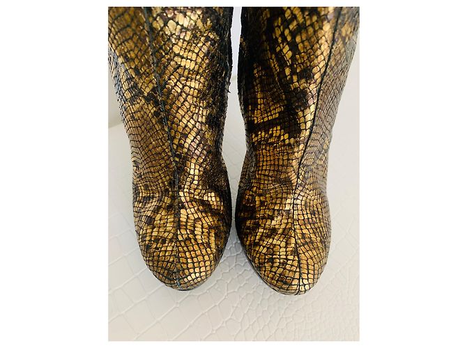 Giuseppe Zanotti Overknee-Stiefel / goldene Python-Stiefel  37 - Ansicht 8