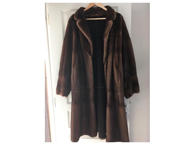 Gerard Darel Abrigo reversible Pelisse de visón y ante Marrón oscuro - vista 3