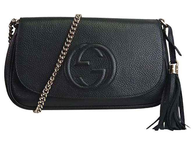 Gucci Black Soho textured leather crossbody bag ref.1024139 Joli Closet