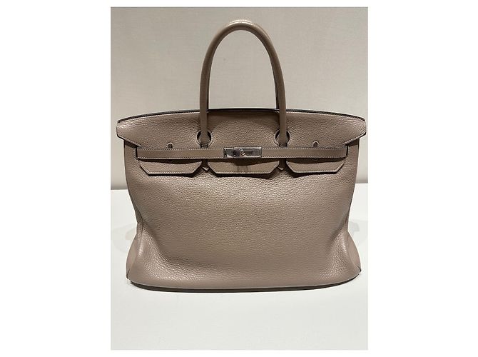 Hermès Birkin 40 Taurillon Clemence Pelle Grigia Grigio - vista 2