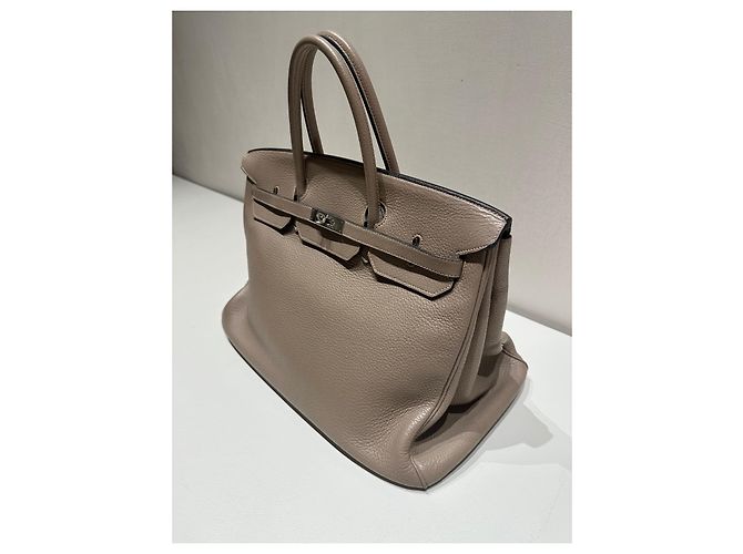 Hermès Birkin 40 Taurillon Clemence Pelle Grigia Grigio - vista 3